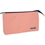 Milan Estuche portatodo 1918 Collection rosa con 3 cremalleras y 5 compartimentos