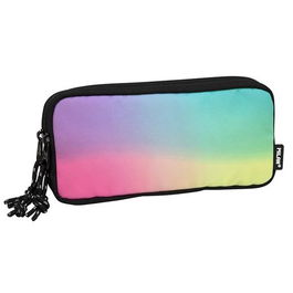 Milan Portatodo 3 Cremalleras Sunset Negro Estuche con 3 compartimentos de Poliéster 22x11x6.5 cm