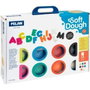 Milán Kit de Pasta Blanda Soft Dough con Abecedario y 8 Botes de Colores