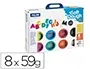 Milan Pasta para modelar Soft Dough con 8 botes de colores surtidos (59 g cada uno), letras y herramientas, maletín, juguete para la creatividad