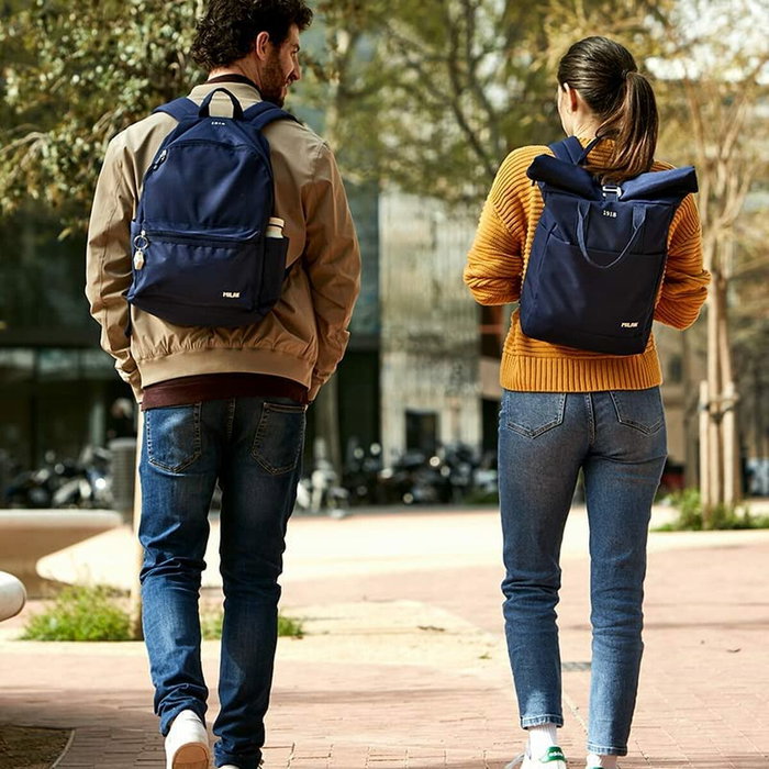 Milan Mochila Urbana Serie 1918 con Cierre Enrollable 10 L Azul Marino