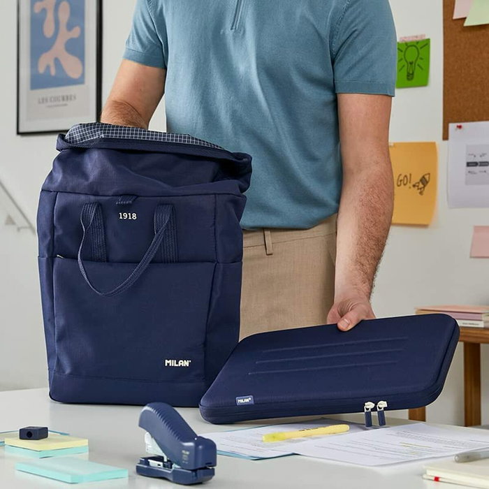 Milan Mochila Urbana Serie 1918 con Cierre Enrollable 10 L Azul Marino