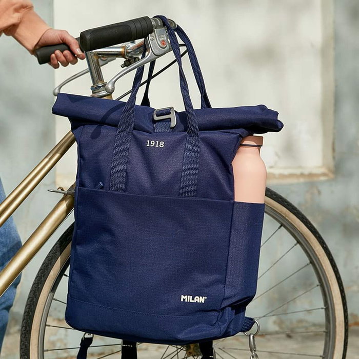 Milan Mochila Urbana Serie 1918 con Cierre Enrollable 10 L Azul Marino