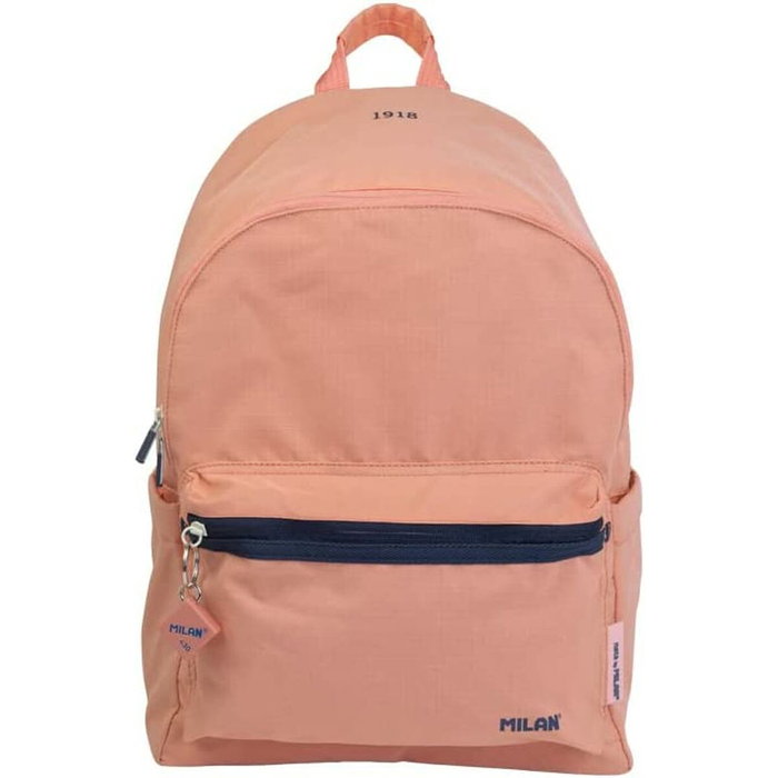 Milan Serie 1918 Mochila Urbana Clásica Rosa con Detalles Azul Marino Milan Serie 1918 Mochila Urbana Clásica Rosa con Detalles Azul Marino