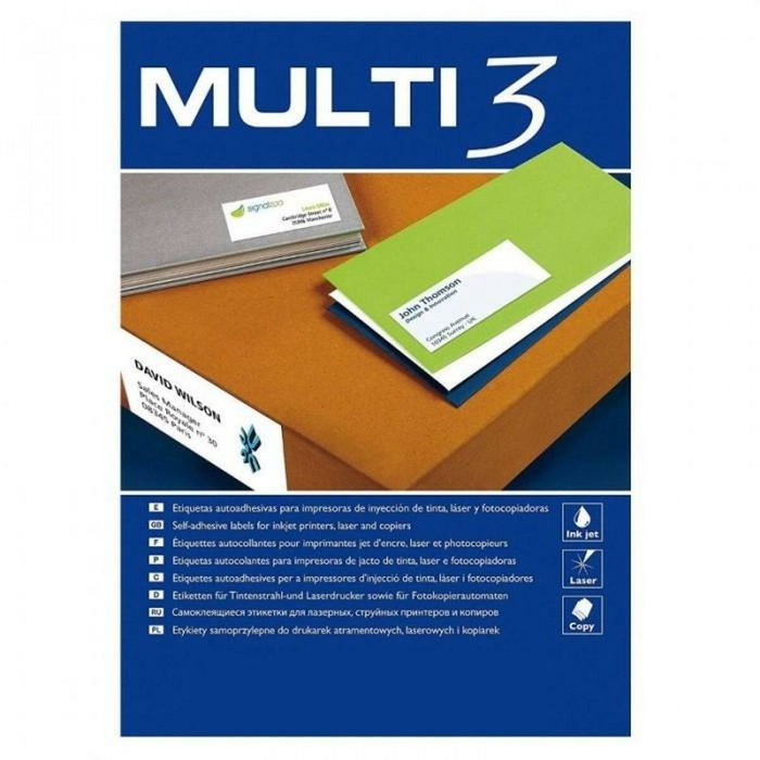 Multi-3 Etiquetas Adhesivas 70x35mm Blanco