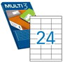 Multi-3 Etiquetas Adhesivas 70x35mm Blanco