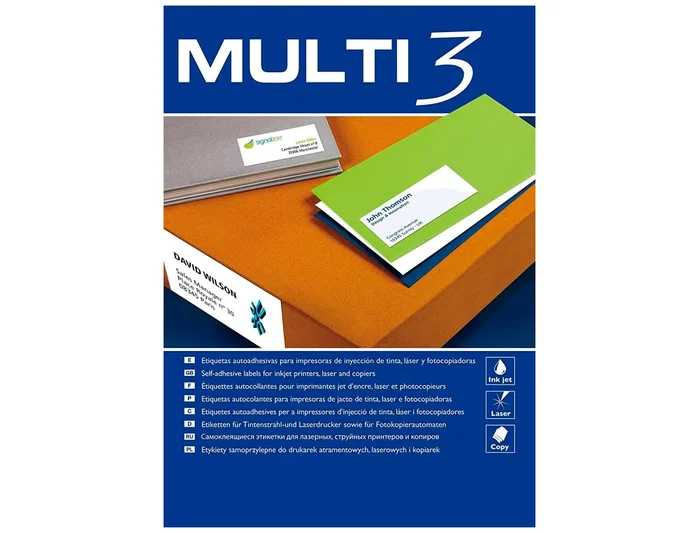 Apli Etiquetas Adhesivas Multi3 70x37mm Blanco