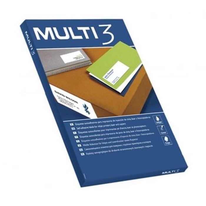Multi-3 Etiquetas Adhesivas Blancas 210x148mm con Cantos Rectos
