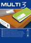 Multi-3 Etiquetas Adhesivas A4 70x16,9mm Blanco