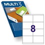 Multi-3 Etiquetas Adhesivas 97x67,7mm Blanco para Inkjet/Láser