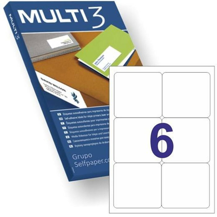 Multi-3 Etiquetas Adhesivas Blancas 99,1x93,1mm Inkjet/Láser A4 Multi-3 Etiquetas Adhesivas Blancas 99,1x93,1mm Inkjet/Láser A4