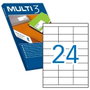 Multi-3 Etiquetas Adhesivas 70x35mm Blanco A4 para Inkjet/Láser