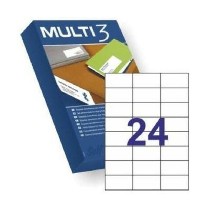 Multi-3 Etiquetas Adhesivas Blancas 70x42,4mm A4 Cantos Rectos