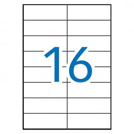 Multi-3 Etiquetas Adhesivas 105x37 mm Inkjet-Láser C-Rectos 16 X 500H Blanco