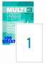 Multi-3 Etiquetas Adhesivas Blancas 210x297mm para Inkjet/Láser