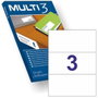 Multi-3 Etiquetas Adhesivas Blancas 210x99mm para Inkjet/Láser A4