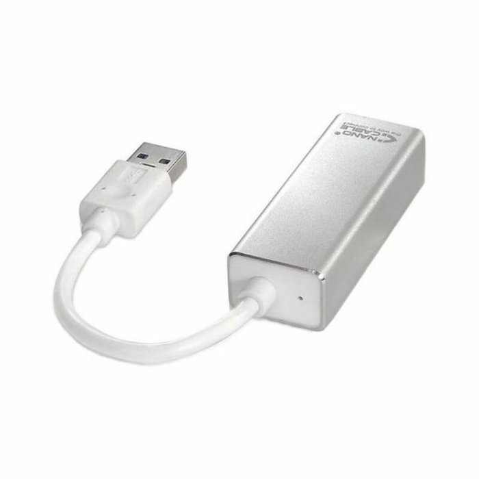 Nano Cable Adaptador USB 3.0 a Ethernet Gigabit 10/100/1000 Mbps, 15 cm, Plata