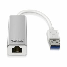 Nanocable Adaptador USB 3.0 a Ethernet Gigabit 10/100/1000 Mbps Plata