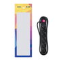 Nanocable Regleta de 6 Tomas con Interruptor, 1.4 m, Negro