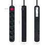 Nanocable Regleta de 6 Tomas con Interruptor, 1.4 m, Negro