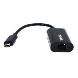 Nilox Adaptador USB C a RJ45 Macho-Hembra Negro 10/100/1000Mbps