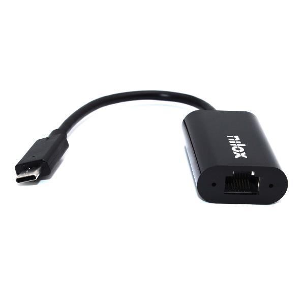 Nilox Adaptador USB C a RJ45 Macho-Hembra Negro 10/100/1000Mbps Nilox Adaptador USB C a RJ45 Macho-Hembra Negro 10/100/1000Mbps