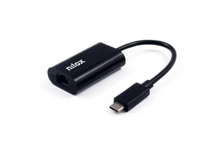 Nilox Adaptador USB C a RJ45 Macho-Hembra Negro 10/100/1000Mbps Nilox Adaptador USB C a RJ45 Macho-Hembra Negro 10/100/1000Mbps