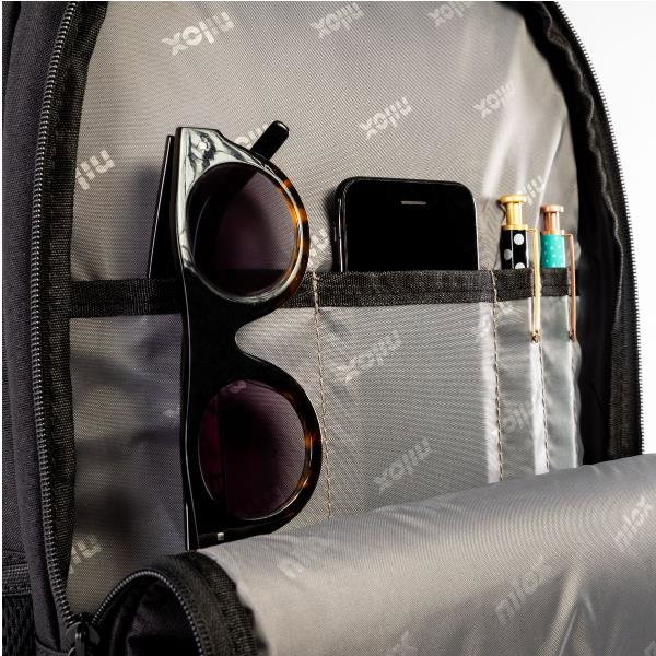 Nilox Mochila Style 15.6 Pulgadas Negro para Portátil con Bolsillo Carga y Espalda Reforzada