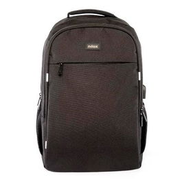Nilox Mochila Style para portátil de 15.6" Negro, Poliéster, Puerto USB Integrado