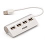 Nilox Hub 4 Puertos USB 2.0 Aluminio Negro