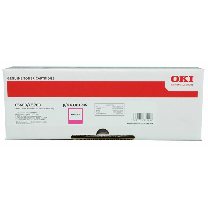 Oki Cartucho de Tóner 43381906 Magenta