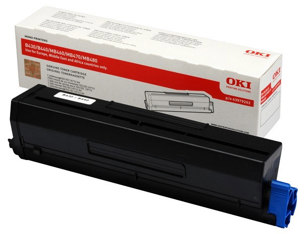 Oki Cartucho de Tóner Negro 43979202 para Series B430, B440 y MB460, MB470, MB480