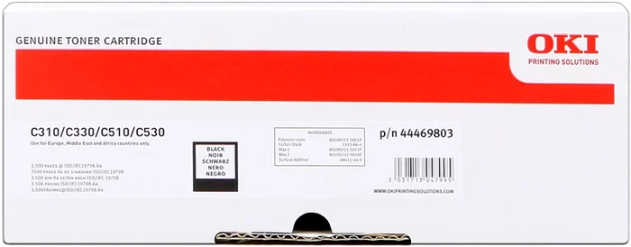 Oki Tóner Negro 44469803 para series C310, C330, C510, C530 y MC351, MC361, MC561