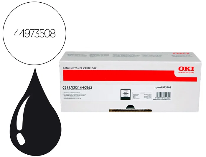 OKI 44973508 Tóner Negro para C511, C531 y MC562