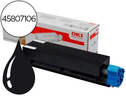 Oki Cartucho de Tóner Negro 45807106 para Series B412/B432/B512 y MB472/MB492/MB562 Oki Cartucho de Tóner Negro 45807106 para Series B412/B432/B512 y MB472/MB492/MB562