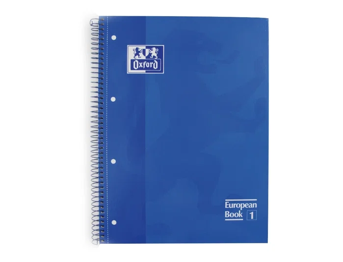Oxford Bloc espiral tapa extradura azul 80 hojas cuadros 5mm DIN A4+ Oxford Bloc espiral tapa extradura azul 80 hojas cuadros 5mm DIN A4+