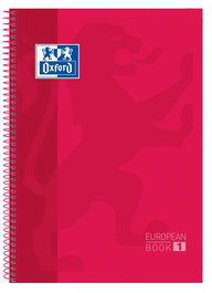 Bloc Oxford School Eu.Book 1 Micro.Tapa Extra A4+ 80H Cuadric.5X5 90G Rojo (Set de 5)