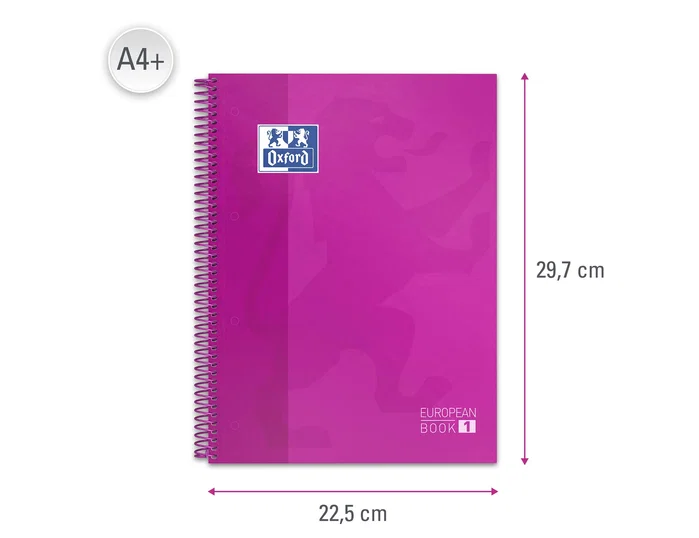 Oxford Cuaderno Europeanbook Tapa Extradura 80 Hojas Cuadrícula 5x5 A4+ Rosa Oxford Cuaderno Europeanbook Tapa Extradura 80 Hojas Cuadrícula 5x5 A4+ Rosa