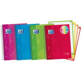 Oxford Cuaderno A5+ Classic 120 Hojas Microperforado, Tapa Extraduras, 4 Colores - Ref: EuropeanBook 4