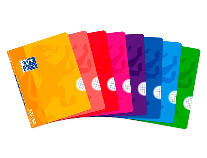 Oxford Libreta Escolar Openflex Optik Paper+, Tapa Flexible, 48 Hojas Din A5, Cuadro 4 mm, Colores Surtidos