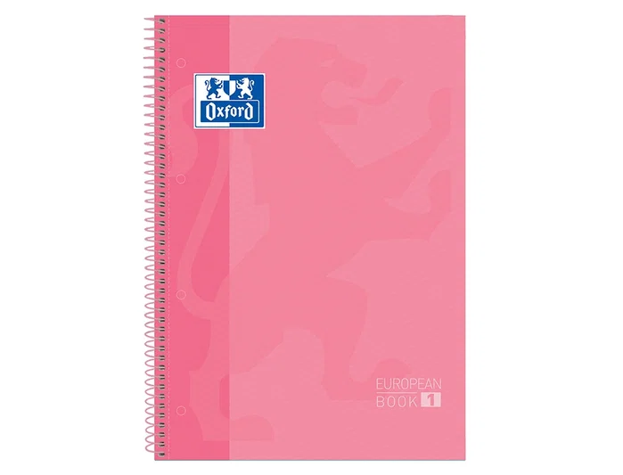 Oxford Bloc Espiral Tapa Extradura Microperforado DIN A4 80 Hojas Cuadros 5 mm Color Rosa Dulce Oxford Bloc Espiral Tapa Extradura Microperforado DIN A4 80 Hojas Cuadros 5 mm Color Rosa Dulce
