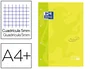 Oxford Recambio Din A4+ 80 Hojas 90gr Cuadriculado 5mm Tapa Blanda 4 Taladros Verde Lima