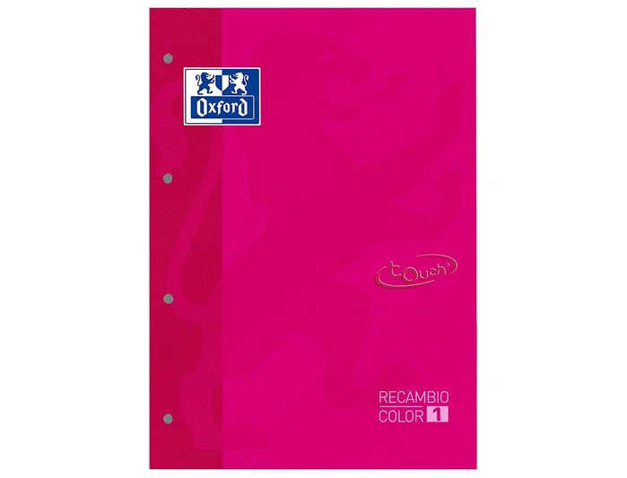 Oxford Recambio Color 1 DIN A4+ 80 Hojas Fucsia Touch