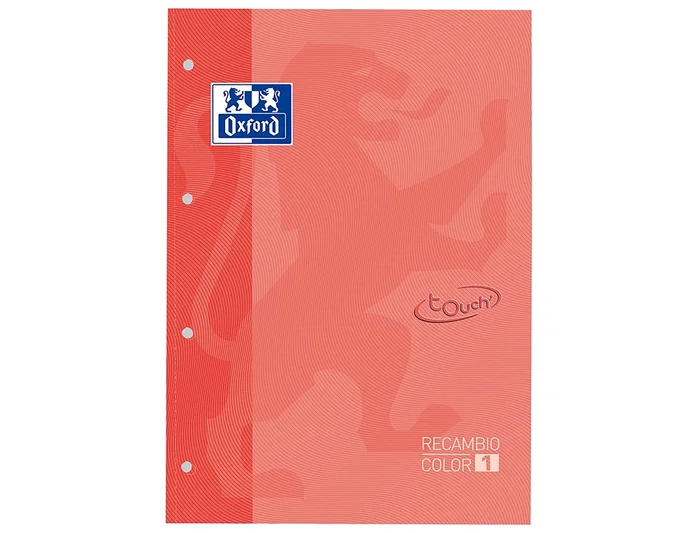 Oxford Recambio Color Coral DIN A4+ 80 Hojas 90 g Cuadriculado 5 mm