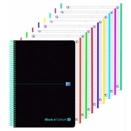 Oxford Cuaderno Espiral Ebook 160 Hojas Din A4+ Cuadrícula 5 mm Black'n Colors Turquesa