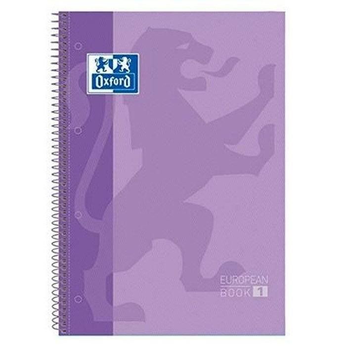 Oxford Cuaderno con Espiral Europeanbook 1 A4+ 80 Hojas Malva Pastel