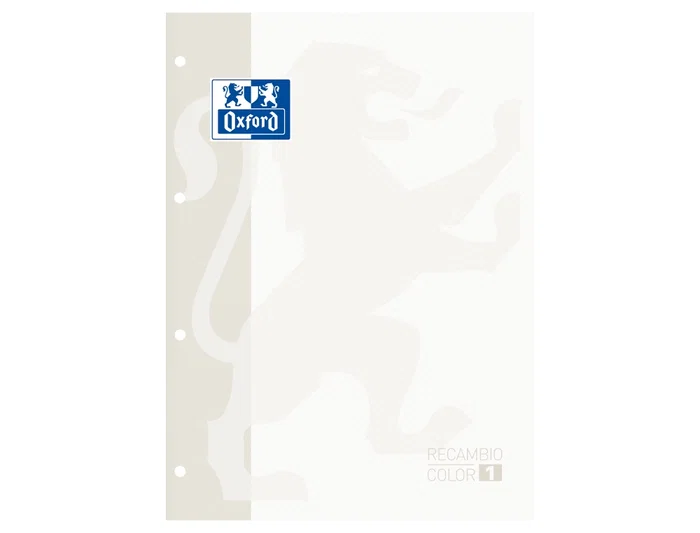 Oxford Recambio A4 80 Hojas Cuadro 5 mm 4 Taladros Blanco