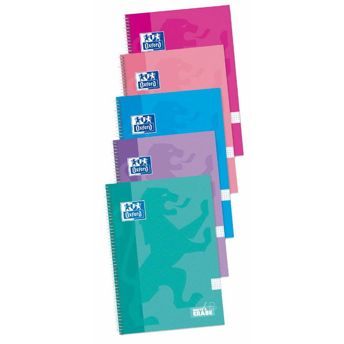 Oxford Cuaderno Espiral Write&Erase Folio 80 Hojas 4x4mm Pack 4+1 Colores Tendencia Oxford Cuaderno Espiral Write&Erase Folio 80 Hojas 4x4mm Pack 4+1 Colores Tendencia