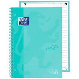 Oxford Europeanbook 1 Write&Erase Cuaderno 80H A4+ Línea Microperforado Tapa Extradura Pack 5 Ud Ice Mint Pastel