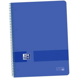 Oxford Live&Go Europeanbook 1 Cuaderno A4+ 5x5 mm Microperforado Tapa Plástico Pack 5 Ud Azul Marino